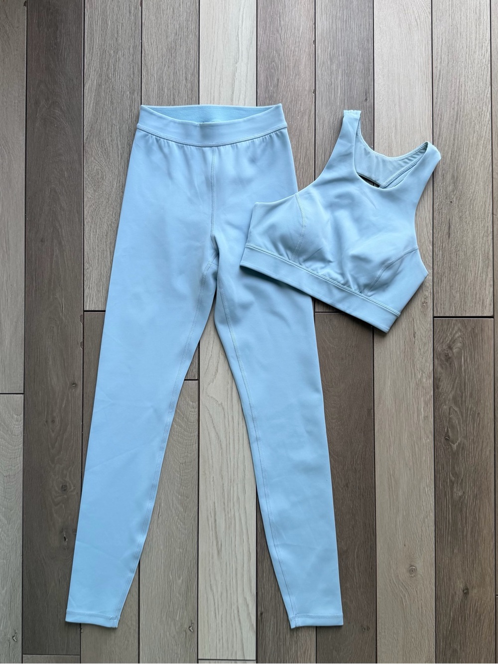 Lovewave Women's Light Blue Active Leggings and Sports Bra Set